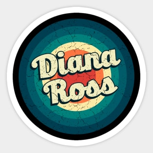 Graphic Diana Name Retro Vintage Circle Sticker